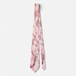 Trendy White Marble Stone - Rose Neck Tie