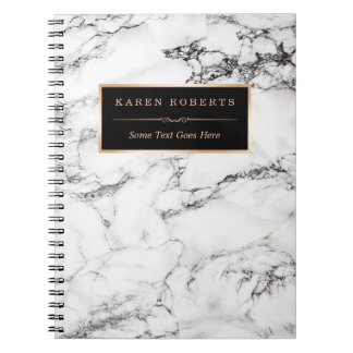Trendy White Marble Stone Texture Modern Look Spiral Notebook