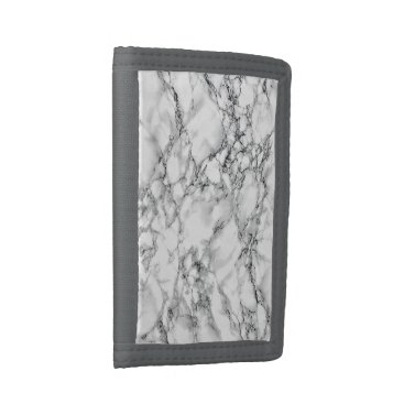Trendy White Marble Stone Trifold Wallet