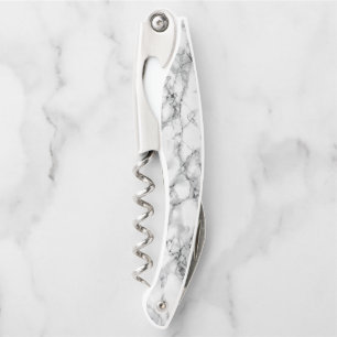 Trendy White Marble Stone Waiter's Corkscrew