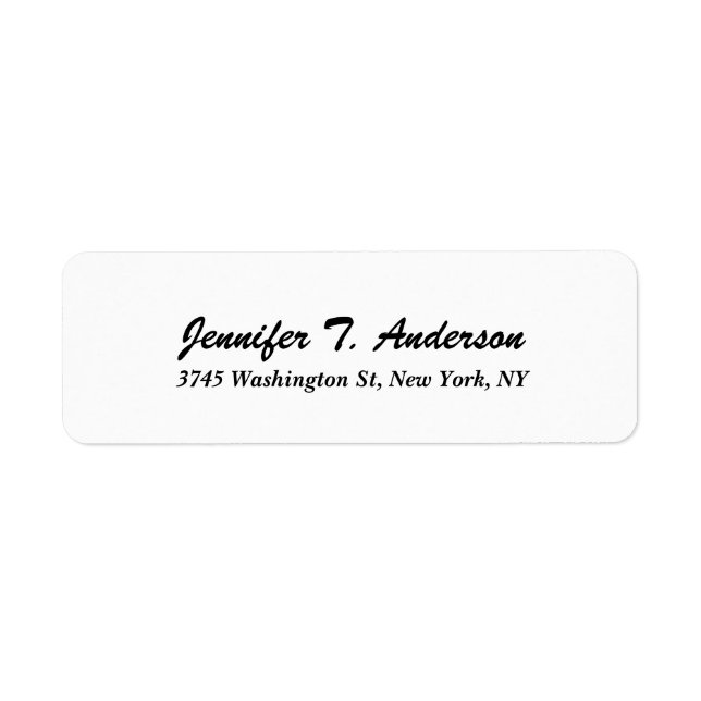 Trendy White Modern Professional Elegant Script Label (Front)