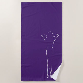 Trendy White Natural Behind Silhouette Girl Beach Towel