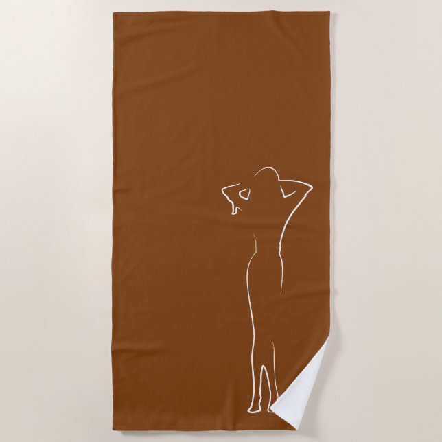 Trendy White Natural Behind Silhouette Girl Beach Towel (Front)