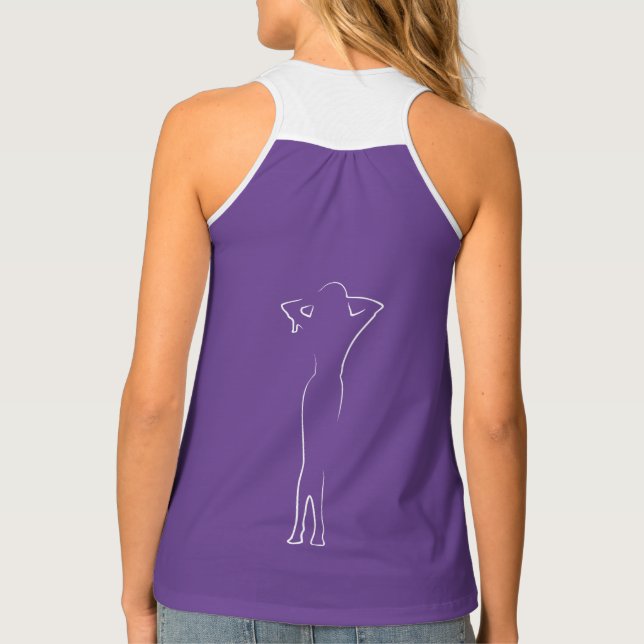 Trendy White Natural Behind Silhouette Girl Tank Top (Back)