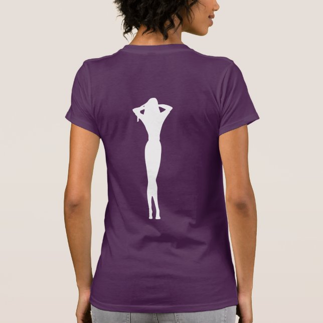 Trendy White Natural Behind Silouette Girl T-Shirt (Back)