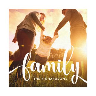 Trendy White Overlay | Your Family Photo Canvas Print