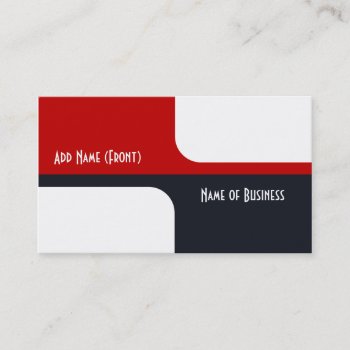 Trendy White Red And Navy Graphic Color Blocks Business Card by PhotographyTKDesigns at Zazzle