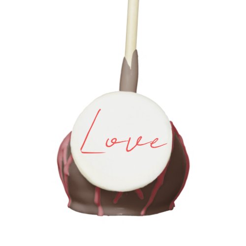 Trendy White Red Love Wedding Handwriting Name Cake Pops