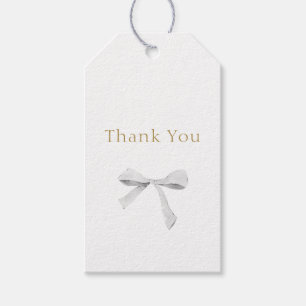 Trendy White Ribbon Wedding Thank You Gift Tags