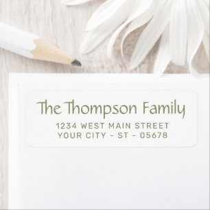 Trendy White Simple Chic Styled Typography Script Label