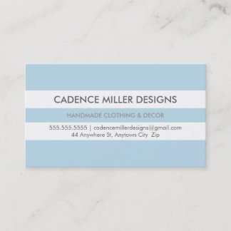 TRENDY WIDE STRIPE modern minimal bold baby blue Business Card