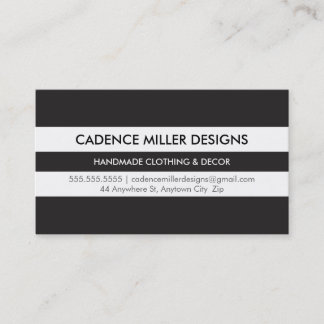 TRENDY WIDE STRIPE modern minimal bold black Business Card