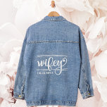 Trendy Wifey Newlywed Wedding Gift Denim Jacket<br><div class="desc">The classic denim jacket with a modern "Wifey" text in a swirly calligraphy script with a heart,  and customized with the year. The perfect wedding gift and keepsake for the beautiful newlywed bride.</div>