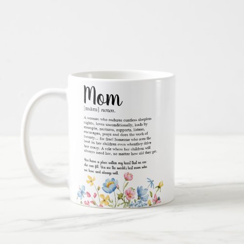 Trendy Wildflower Mom Definition Coffee Mug