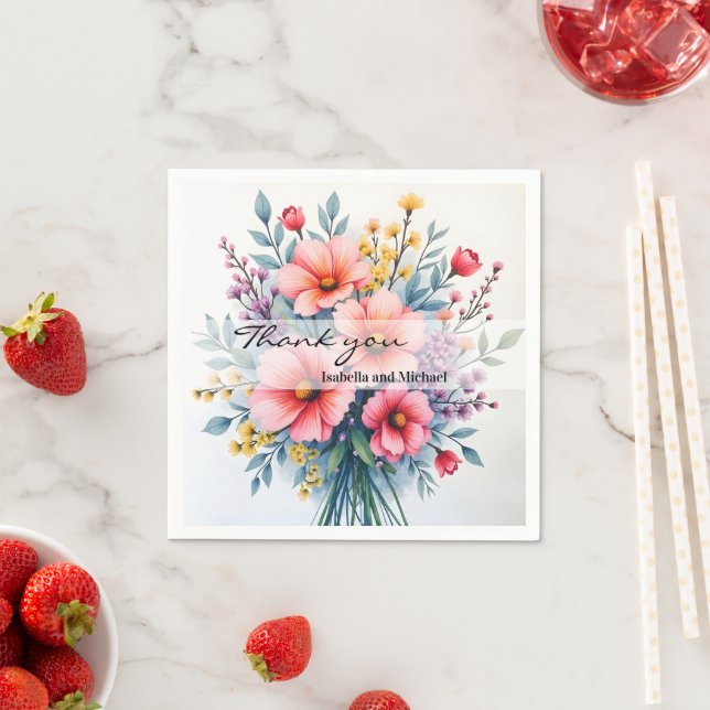 Trendy Wildflowers Beautiful Luxury Collection Napkins (Insitu)
