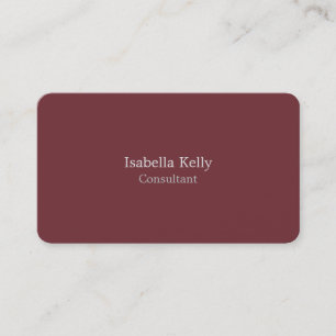 Trendy Wine Red Color Plain Unique Stylish Business Card