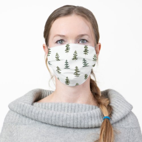 Trendy Winter  Christmas Tree Pattern Adult Cloth Face Mask