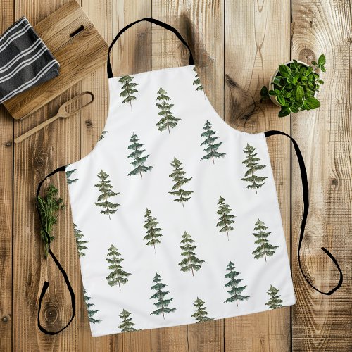 Trendy Winter  Christmas Tree Pattern Apron