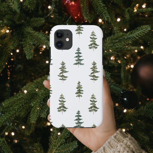 Trendy Winter  Christmas Tree Pattern iPhone 11 Case