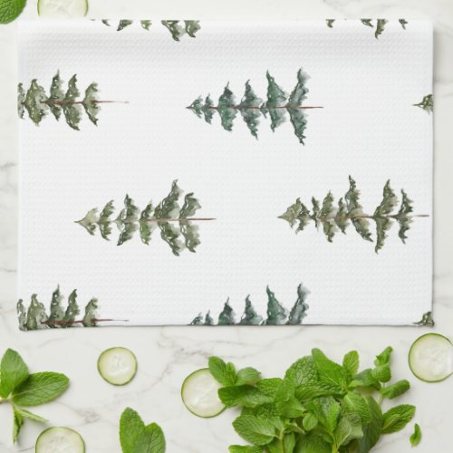 Trendy Winter  Christmas Tree Pattern Kitchen Towel