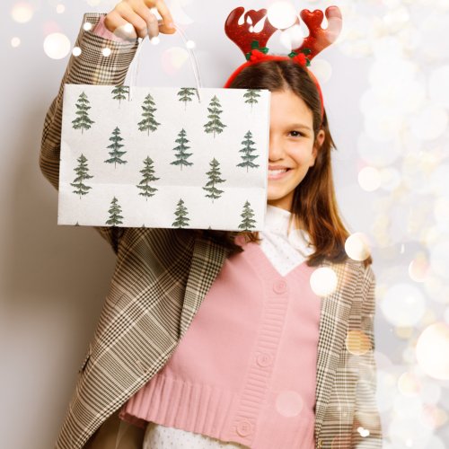 Trendy Winter  Christmas Tree Pattern Large Gift Bag