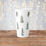 Trendy Winter | Christmas Tree Pattern Latte Mug<br><div class="desc">Trendy Winter | Christmas Tree Pattern</div>