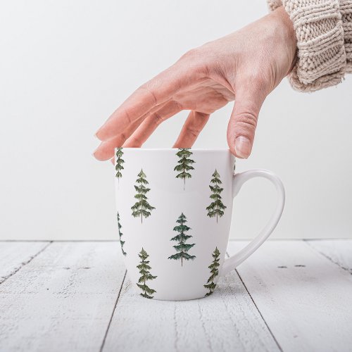 Trendy Winter  Christmas Tree Pattern Latte Mug