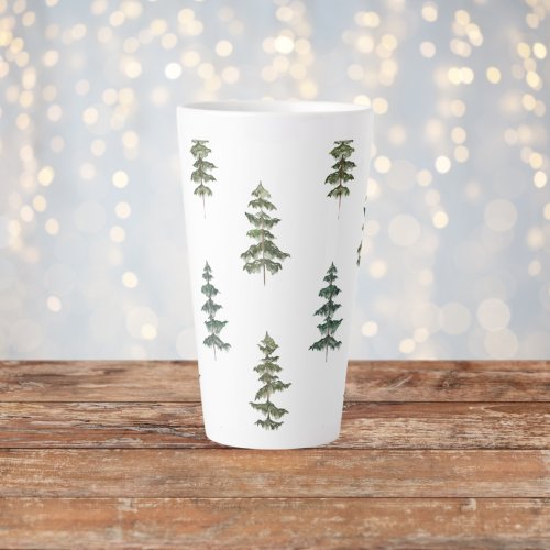 Trendy Winter  Christmas Tree Pattern Latte Mug
