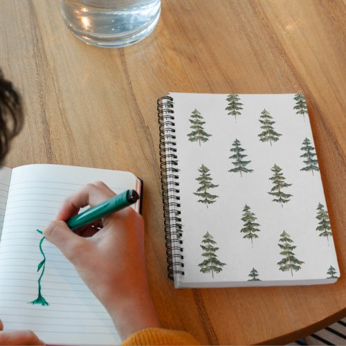 Trendy Winter  Christmas Tree Pattern Notebook