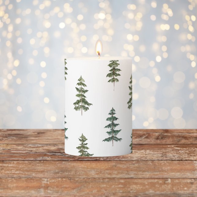 Trendy Winter | Christmas Tree Pattern Pillar Candle (Creator Uploaded)