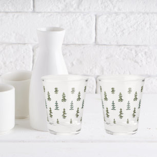 Trendy Winter Christmas Tree Pattern Shot Glass