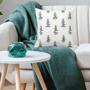 Trendy Winter   Christmas Tree Pattern Throw Pillow