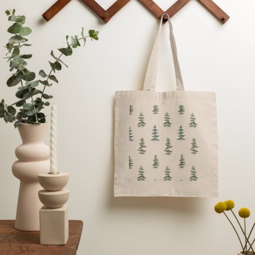 Trendy Winter  Christmas Tree Pattern Tote Bag