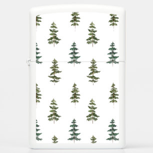 Trendy Winter   Christmas Tree Pattern Zippo Lighter