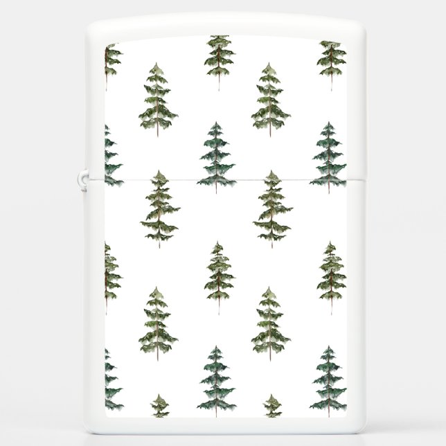 Trendy Winter | Christmas Tree Pattern Zippo Lighter (Front)