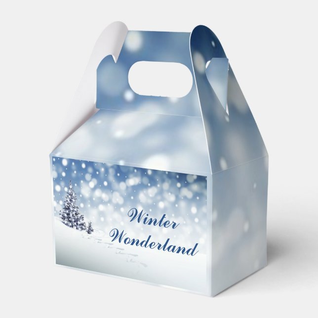 Trendy Wintry Winter Wonderland  Favor Boxes (Front Side)