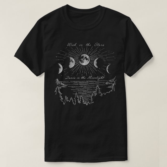 Trendy Wish On Stars Dance In Moonlight  T-Shirt (Design Front)