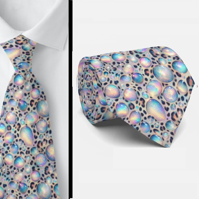 Trendy Women's Tie | Opal Leopard Print Necktie (Creator Uploaded)