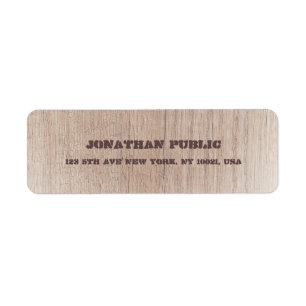 Trendy Wood Board Look Distressed Text Return Label
