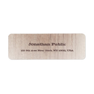 Trendy Wood Board Look Distressed Text Template Label