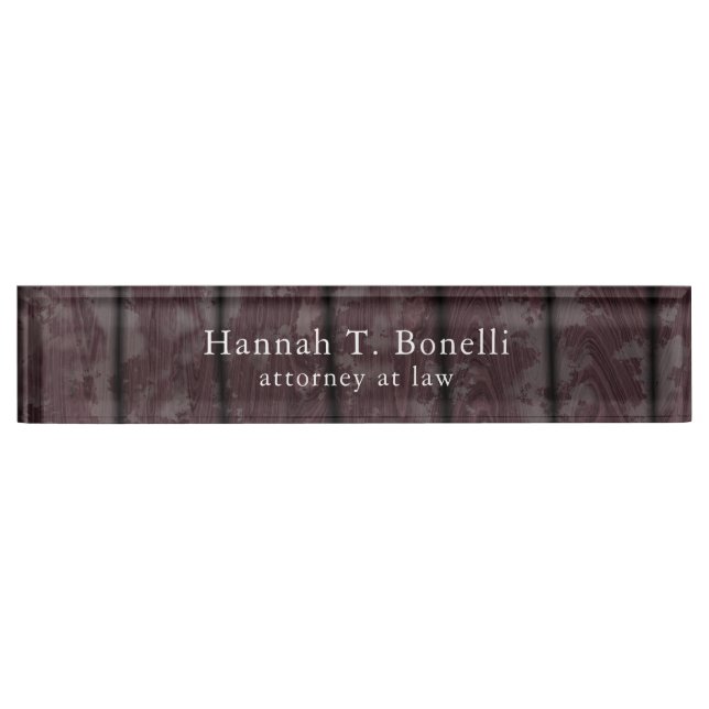 Trendy Wood Design Plain Professional Desk Name Plate (Front)