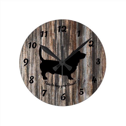 Trendy Wood Faux Basset Hound Wall Clock