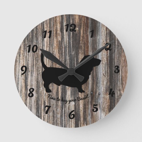 Trendy Wood Faux Basset Hound Wall Clock