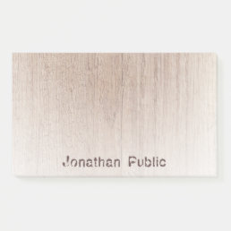 Trendy Wood Look Distressed Text Elegant Template Post-it Notes
