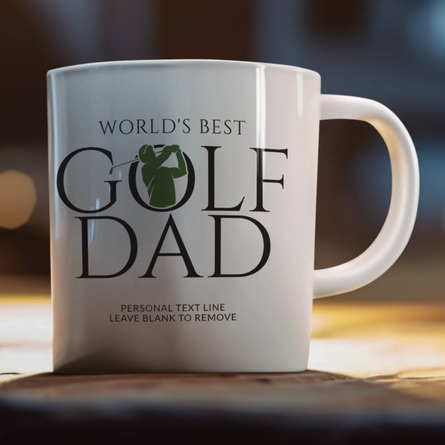 Trendy "WORLD'S BEST GOLF DAD" Green Coffee Mug (Creator Uploaded)