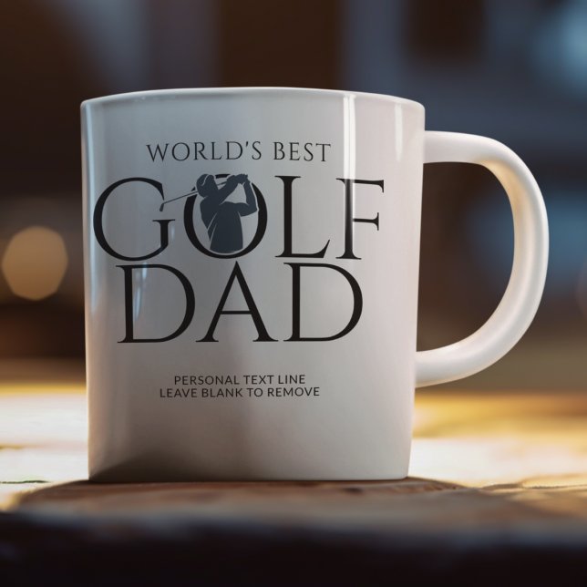 Trendy "WORLD'S BEST GOLF DAD" Navy Blue Coffee Mug (Creator Uploaded)
