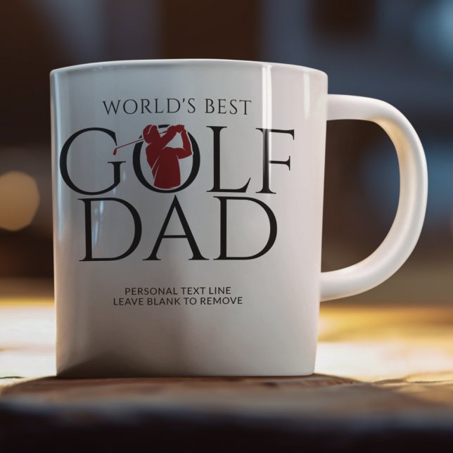 Trendy "WORLD'S BEST GOLF DAD" Red Coffee Mug (Creator Uploaded)