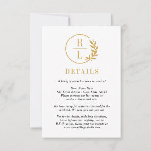 Trendy Wreath EDITABLE COLOR Wedding Details Card