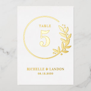 Trendy Wreath FOIL Editable Color Table Number