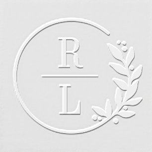 Trendy Wreath Monogram Logo Custom Embosser